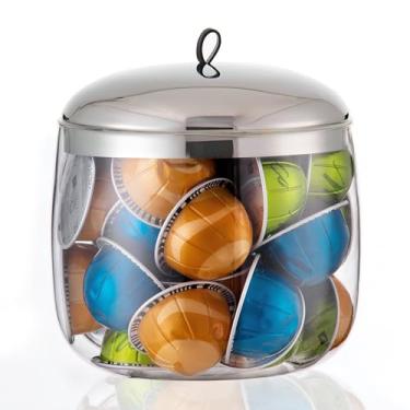 Imagem de MOLFUJ Suporte de cápsulas de café, armazenamento de cápsulas de café compatível com cápsulas Nespresso Vertuo, organizador de copos de vidro K para balcão, suporte de cápsulas de café expresso para