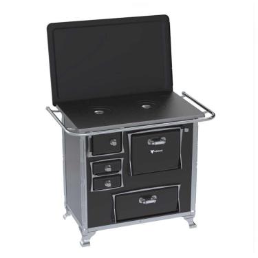 Imagem de Fogão a Lenha N° 01 GII Preto Gab. Chapa Ferro Fundido Saída Direita C/ Tampa - Venax