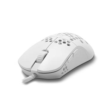 Imagem de Mouse Gamer Adamantiun Air M10 Com Mousepad Para Pc Notebook Jogos Com Fio Cabo Paracord Usb 16000 Dpi Sensor Pixart 3389 (Branco)
