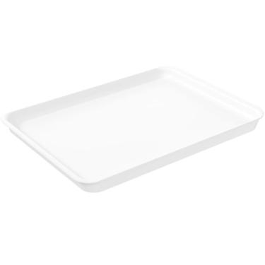 Imagem de 12 Bandejas de Plástico Self Service Hambúrguer 32x23cm Branca Coza Retangular