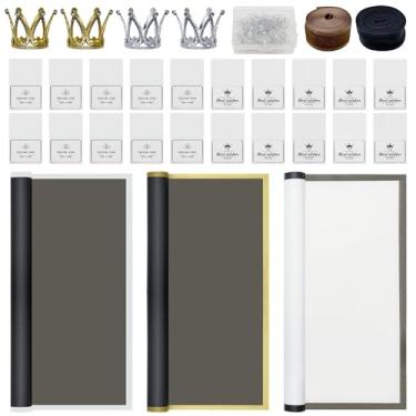 Imagem de Woohome Kits de papel de embrulho, buquê de flores, papel de embrulho floral com decoração de borboleta 3D, alfinetes de diamante, fitas, coroas para florista (cor: 4)