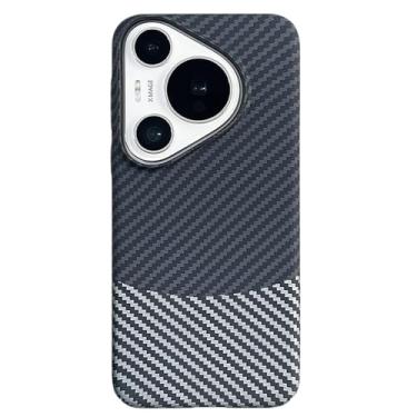 Imagem de LTLMYDAM Capa magnética para HuaWei Pura 70 Ultra/70 Pro/70 Pro+/70, capa de fibra de carbono à prova de choque PC ultra fina com carregamento sem fio, preta, 70 Ultra