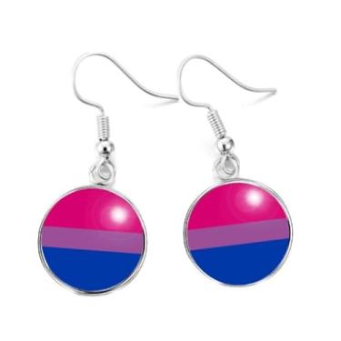 Imagem de Par de Brincos Bandeira do Orgulho Bissexual Lgbtq+