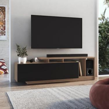 Imagem de Rack Linea com 2 Portas e Nichos para Televisor 50 Polegadas Montana/Preto