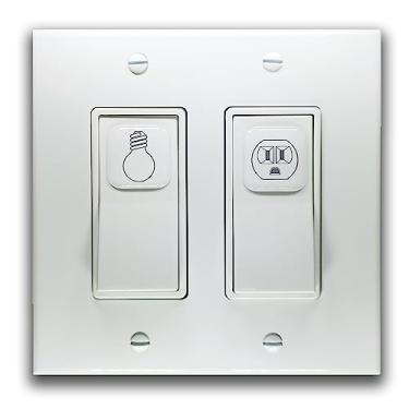 Imagem de Etiquetas de interruptor de luz para quarto e banheiro - adesivos brancos, design 2D
