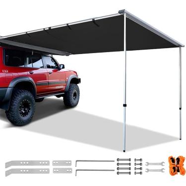 Imagem de Toldo de veículo, toldo lateral de carro, abrigo de barraca retrátil, ideal para camping, off-road, viagens ao ar livre e expedições, uma cor, 200x250cm/6,6x8,2 pés