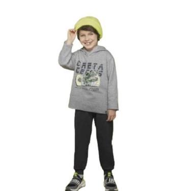 Imagem de Conjunto Moletom Peluciado C/ Capuz Infantil Rei Rex-Masculino