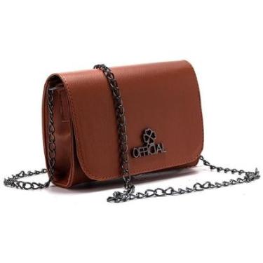 Imagem de Bolsa Feminina Baú Malha Liso Caramelo-Feminino