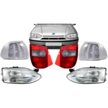 Imagem de Kit Faróis Fumê + Lanternas Traseiras + Pisca Cristal para Palio G1 1996-2000