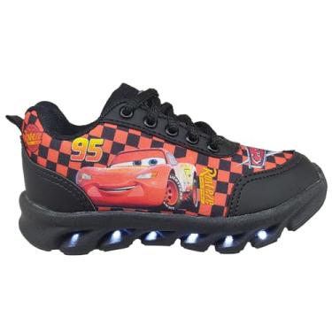 Imagem de KidStar Tênis de Led Infantil Luzinha Carros Mcqueen Preto Tamanho:29;Cor:Preto