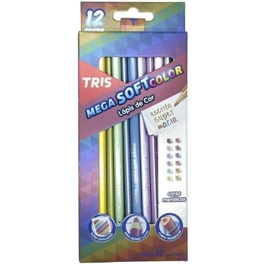 Imagem de Lapis De Cor Mega Soft Color 12 Cores Metalicas Tris