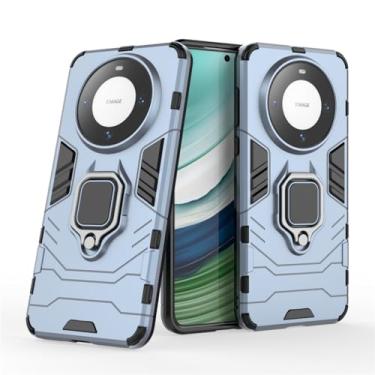 Imagem de Capa Protetora Magnética Anti-quedas para Huawei Mate 60, Suporte Giratório + Proteção Militar (Azul-marinho)
