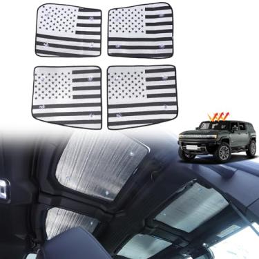 Imagem de Toldo de teto solar dobrável, protetor solar de teto de vidro frontal e traseiro para claraboia, isolamento térmico, sombra de teto solar refletiva 99% UV com revestimento de folha de alumínio,