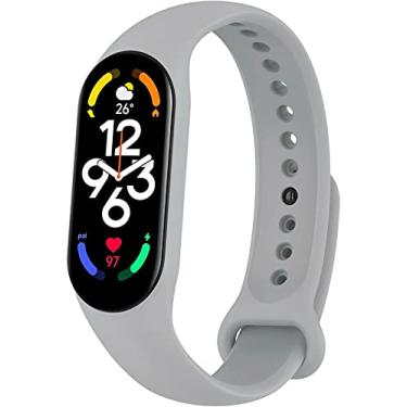 Imagem de Nandos-Store - Pulseira NSmart compatíveis com MI BAND 1/ MI BAND 2 / MI BAND 3 / MI BAND 4 / MI BAND 5 / MI BAND 6 / MI BAND 7 - (MI BAND 5, Cinza)