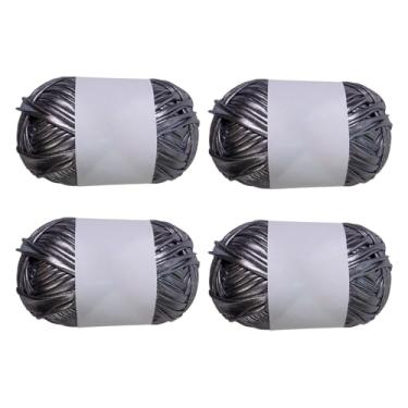 Imagem de Vaveren 4x Fios metálicos para camisetas Fios de poliéster Fios de poliéster Fios para decoração de casa Fios para tricô Conjunto de fios para bolsas de, Cinza Escuro