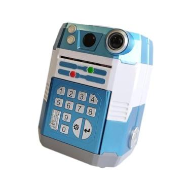 Imagem de Generic Caixa eletrônico, cofrinho eletrônico, caixa eletrônico com senha, caixa de poupança para meninas, meninos, crianças, presente de aniversário para, Azul