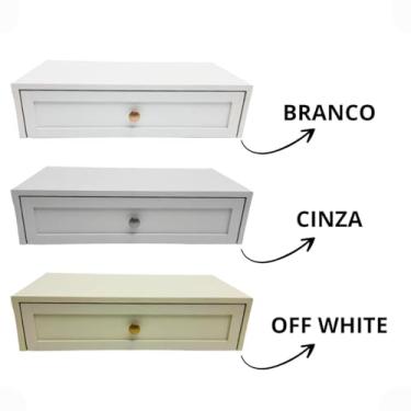 Imagem de Penteadeira Camarim Suspensa MDF Off White gaveta divisórias