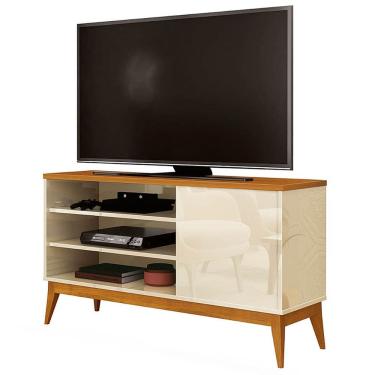 Imagem de Rack Retrô Vinci Para TV até 50 Polegadas EDN Móveis Cor Off White Cedro