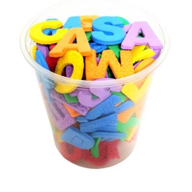 Imagem de Pote De Letras Alfabeto - 156 Peças Em E.v.a 5cm X 5mm - CRIATIVA MATE