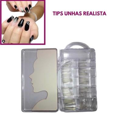 Imagem de Unha postiça realista transparente 100 uni profissional - liz