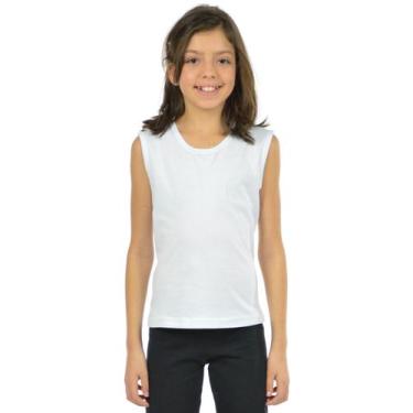 Imagem de Regata Machão Infantil Unissex Fenomenal, Branco, 14