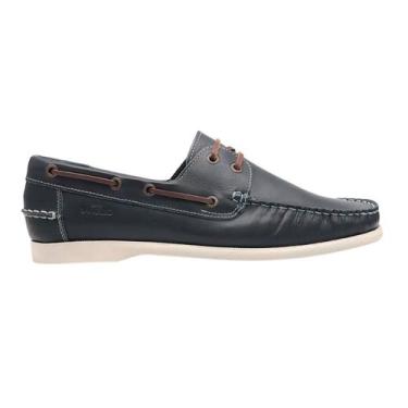 Imagem de  Sapato Mocassim Deckshoes Masculino Couro Samello - Azul, 39