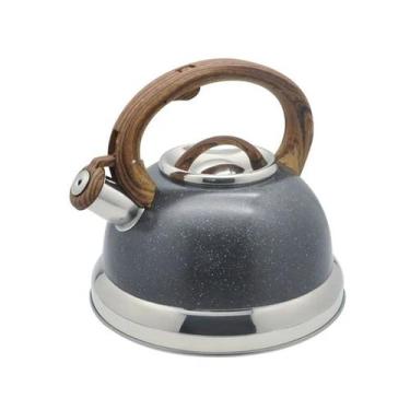 Imagem de Chaleira Roma Com Apito 2,7L Indução em Aço Inox Granito 4875/119 Brin
