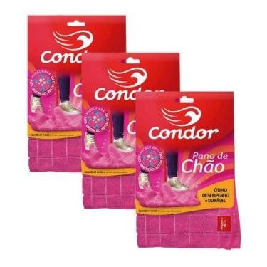 Imagem de Kit 3 Panos de Chão para Limpeza Geral Pisos Janelas Microfibra Condor