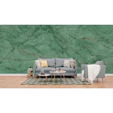 Imagem de Papel de Parede Painel 3D Mármore Carrara Verde Escuro 4M Revestimento