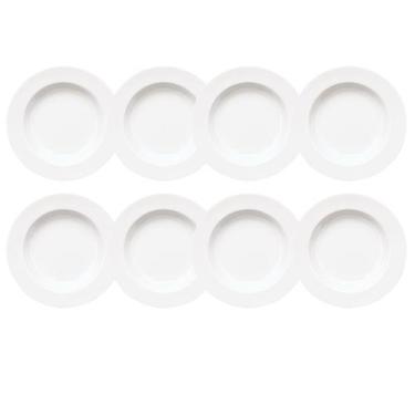 Imagem de Jogo 8 Pratos Fundos Capri 23cm Porcelana Branca Germer - Germer Porce