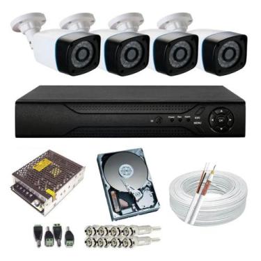 Imagem de Kit 4 Camera de Segurança Residencial Full hd 2mp Acesso Internet P2p 