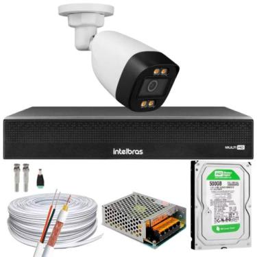 Imagem de Kit 1 Câmera Segurança Imagem Colorida a Noite 1080p Full Hd Dvr Intel