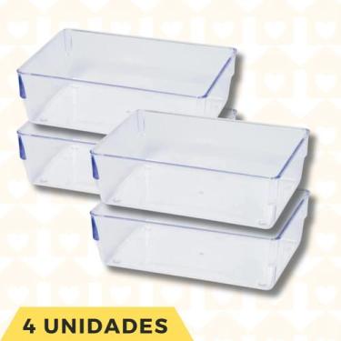 Imagem de Kit Organizadores Grande Multiuso Porta Talheres Acessorios 4 UN - PLA