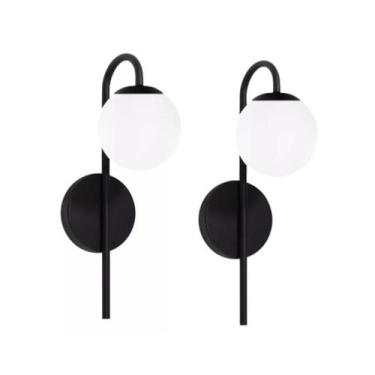 Imagem de Kit 2 Arandelas Parede Quarto Sala Moderna Luxo Slim Preto - Sphera