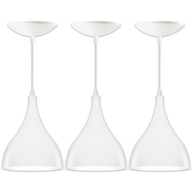 Imagem de Kit 3 Luminárias Pendente Gota Branca - Ilustre Lar, Bivolt