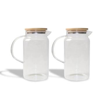 Imagem de Kit Jarras de Vidro com Tampa de Bambu 1,2l Oikos - 2 Peças, U, NATURA