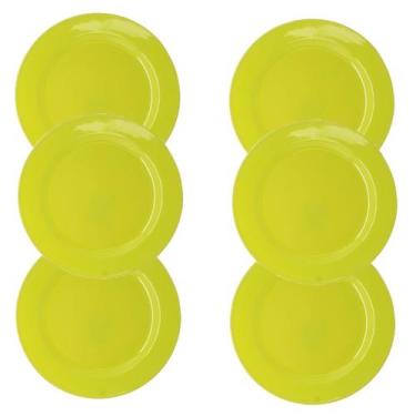 Imagem de Jogo 6 Pratos Sobremesa Em Melamina 20cm Coloridos - Sk, Amarelo