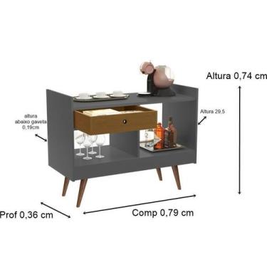 Imagem de Aparador Buffet Retrô Pés Palito Madri 4064 Cor Onix / - Comprar Móvei
