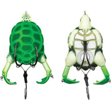 Imagem de Lunkerhunt - Isca de suporte de tartaruga | Isca de pesca de robalo Topwater (3 ganchos afiados e largos) Melhor isca de robalo | Iscas de pesca exclusivas para água doce | Pés de hélice altos duplos