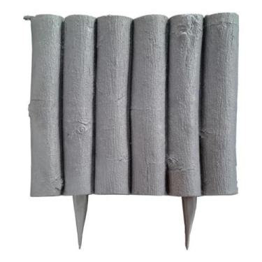 Imagem de Cerca para jardim decorativa kit com 1 m rústica plástico reciclado - 