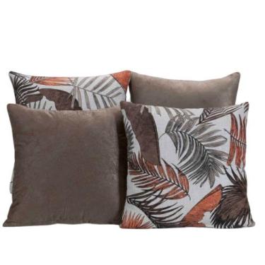 Imagem de Almofada Estampada Jacquard Decorativas com Ziper 4 unidades - Mariall