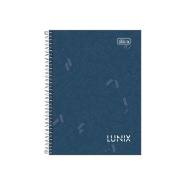 Imagem de Caderneta Espiral 1/8 Lunix 80 Folhas Pautadas - Tilibra, Azul Escuro