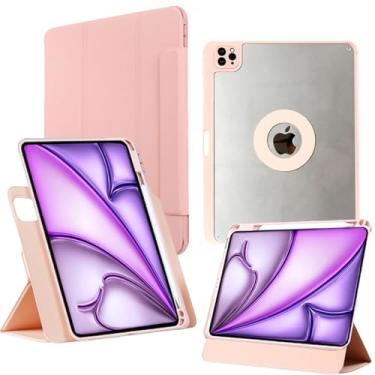 Imagem de AuroiCCY Capa para iPad Air de 11 polegadas M2 (2024), iPad Air 5ª geração (2022)/iPad Air 4ª geração (2020) 10,9 polegadas com suporte para lápis, capa magnética removível, capa traseira transparente