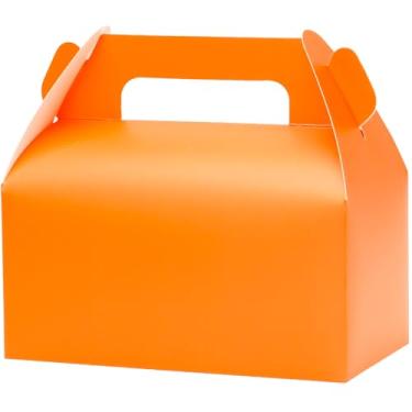 Imagem de UnicoPak Pacote com 30 caixas de guloseimas laranja para lembrancinhas de festa para doces, lanches, biscoitos, brinquedos para festas de aniversário, eventos especiais, 16,5 x 9,5 x 8,5 cm