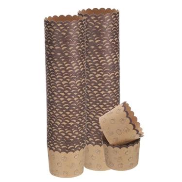 Imagem de HARFINGTON 100 peças de copos de papel para assar, 170 g, papel kraft marrom, forros, cupcake, à prova de gordura, embalagens descartáveis a granel para casamento, aniversário, formatura, frutas