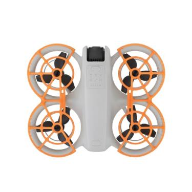 Imagem de FSIDIWT Protetor de hélice para drone DJI Neo, proteção anticolisão de 360°, protetor de para-choque à prova de choque para acessórios DJI Neo (laranja)