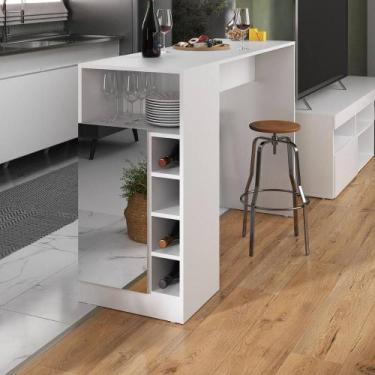 Imagem de Bancada Balcão/Mesa de Cozinha com Adega 1 Porta e Espelho Multimóveis