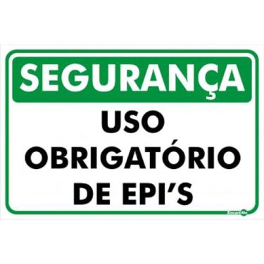 Imagem de Placa PR1025 Segurança Uso Obrigatório de EPIs 0,80mm 20x30 - ENCARTAL