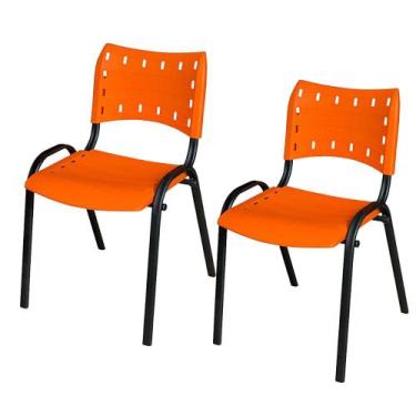 Imagem de Kit Duas Cadeiras Ergonômica Escritório Igreja Recepção Encosto Home O