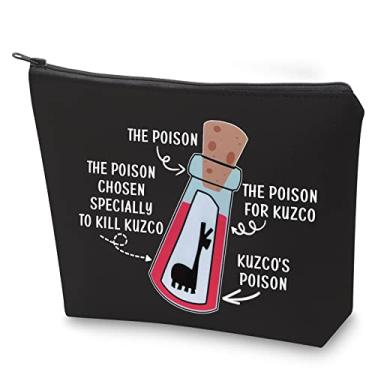 Imagem de ZJXHPO Bolsa de maquiagem imperadores The Poison Escolhida especialmente para matar maquiagem bolsa com zíper para sua bolsa de viagem de lhama, Veneno de lhama azul, 23.5*17 cm, Não